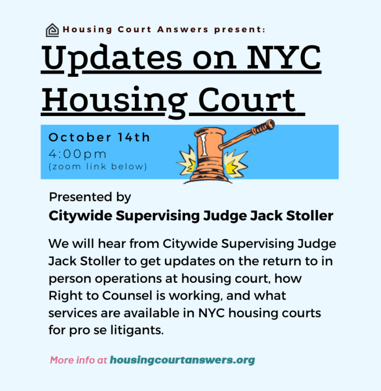 Updates on NYC Housing Court Housing Court Answers